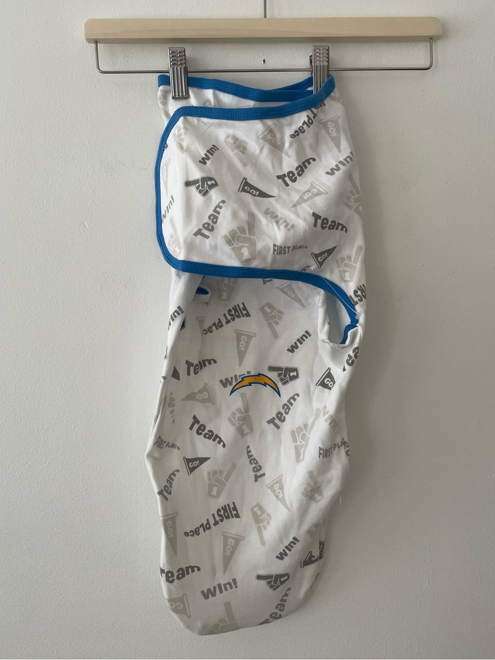 NFL Los Angeles Chargers Newborn Swaddle Blanket Size 0-3M